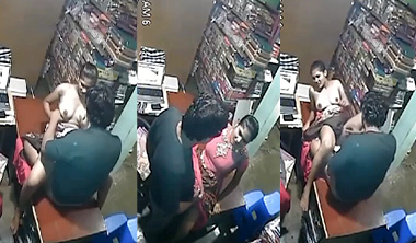 Desi Tamil Girl Affair With Shop Owner Fucking CCTV View